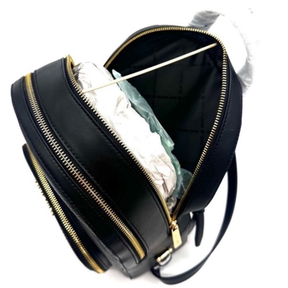 Michael Kors Medium Jaycee Backpack Black/Gold - Picture 9 of 11